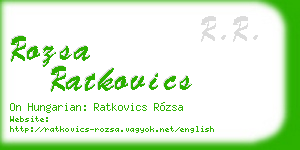 rozsa ratkovics business card